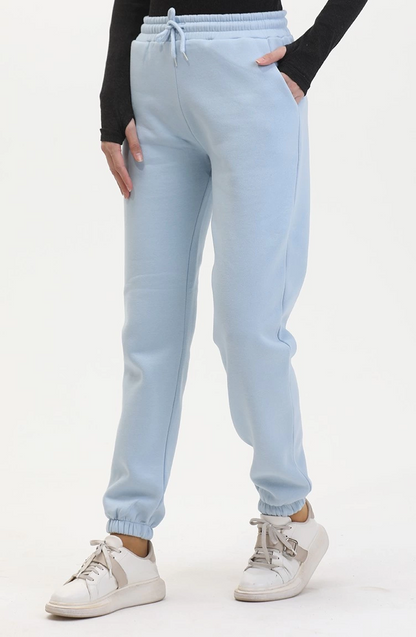 3 iplik şardonlu paça lastikli eşofman bebe mavi is001