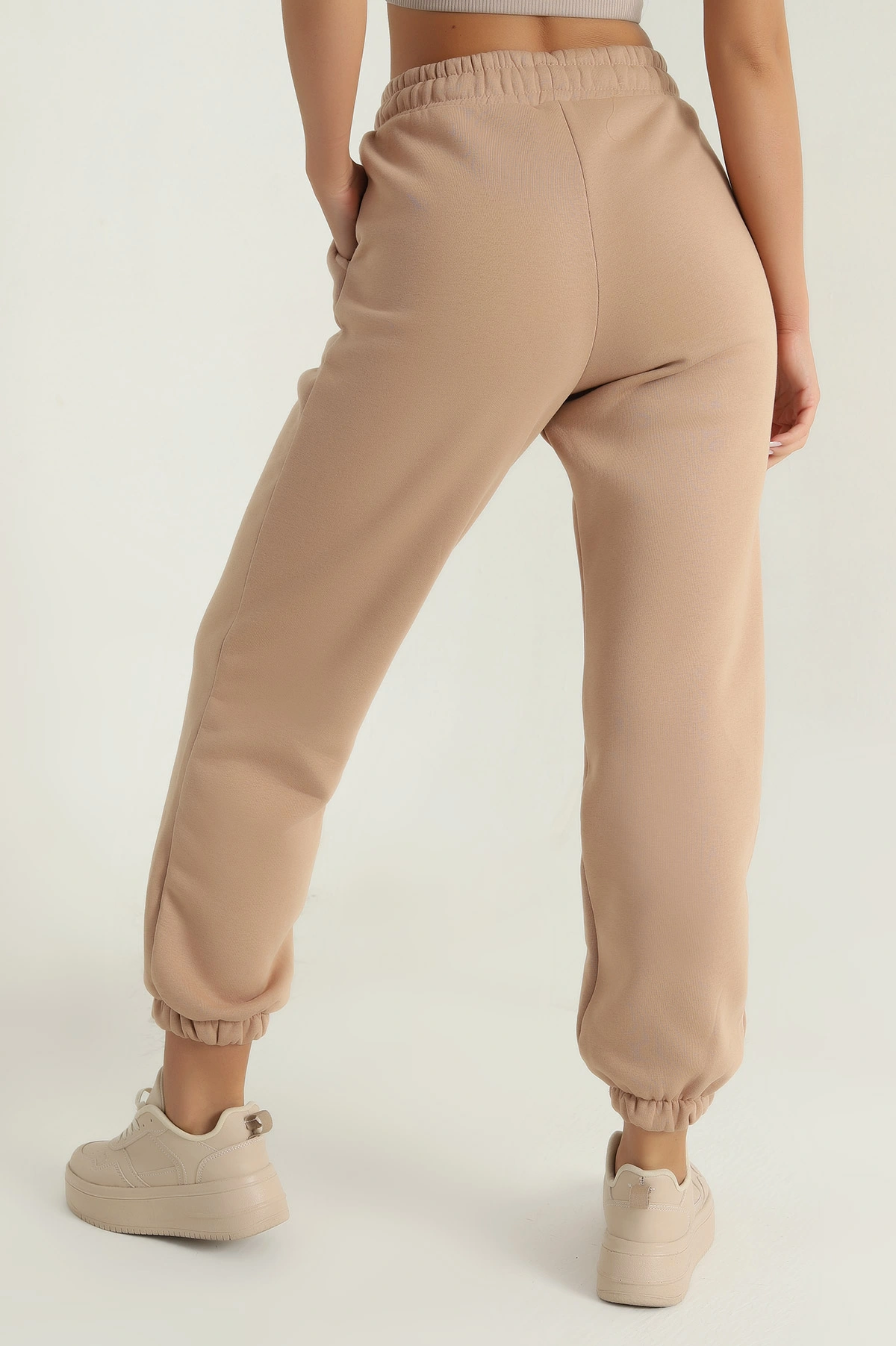 3 iplik şardonlu paça lastikli eşofman bisküvi is001