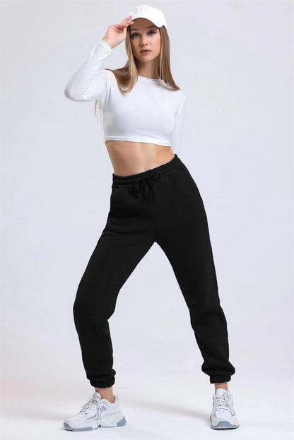 3 iplik şardonlu paça lastikli eşofman siyah is001