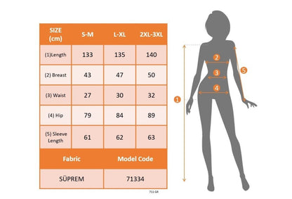 Kadın Uzun Kollu V Yakalı Desenli Süprem Elbise
