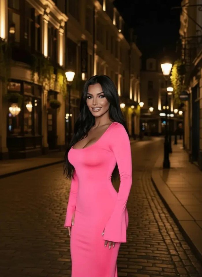 Kadın Uzun Kollu Kare Yaka Volanlı Manşet Detay Maxi Boy Elbise