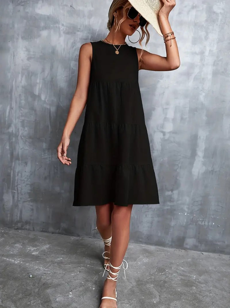 Kadın Sıfır Kol Bisiklet Yaka Aerobin Elbise