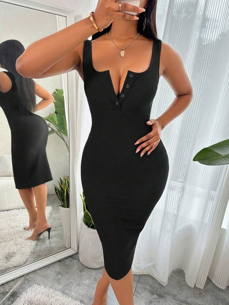 Kadın Askılı önü Düğmeli Midi Kaşkorse Elbise