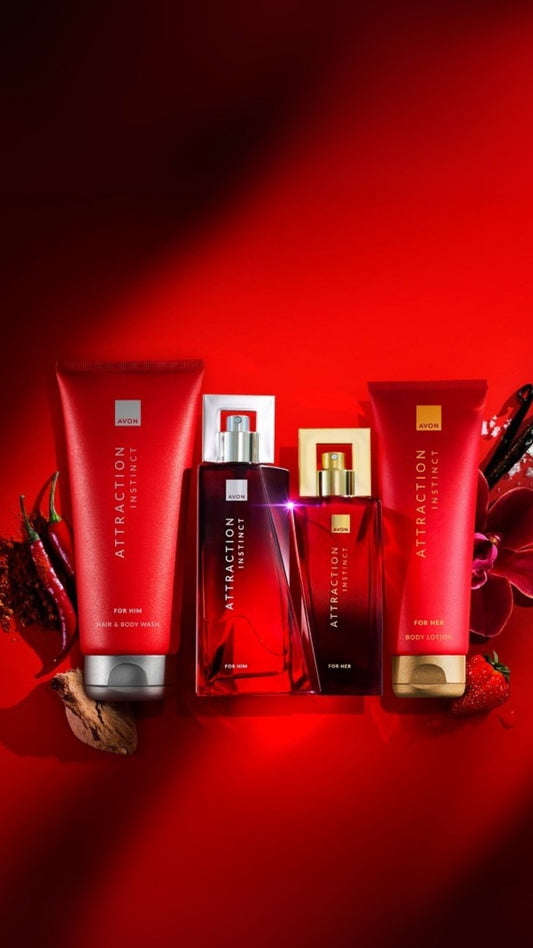 Attraction Instinct Çift Bakım Seti - Erkek & Kadın Parfüm + Şampuan & Losyon