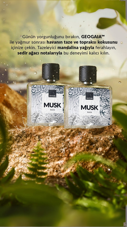 Erkek Parfüm Musk Rain Parfüm Seti - Yağmursu Misk Kokulu
