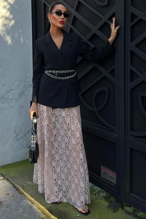 Maxi Dantel Etek 4047