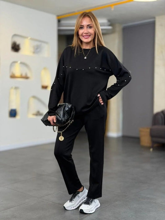 Kadın Inci Detay Modal Kumaş Ikili Takım