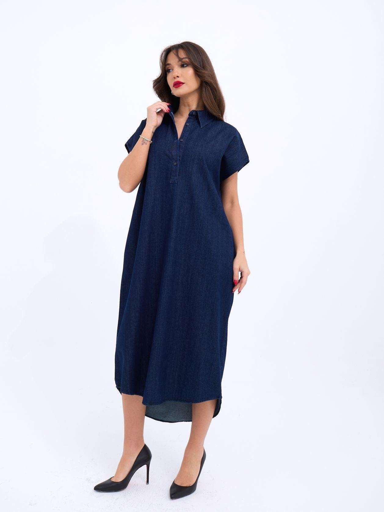 7348 KOT ELBİSE-MAVİ