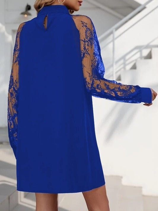 Kadın Uzun Kollu Damla Detaylı Sandy Mini Elbise