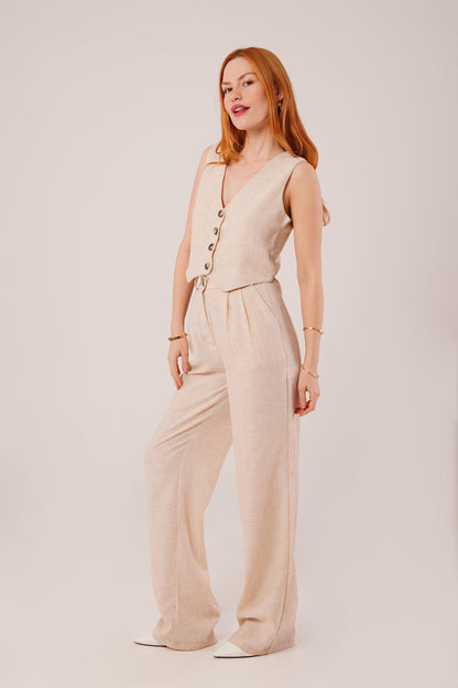 Kırçıllı Desen Bej Takım