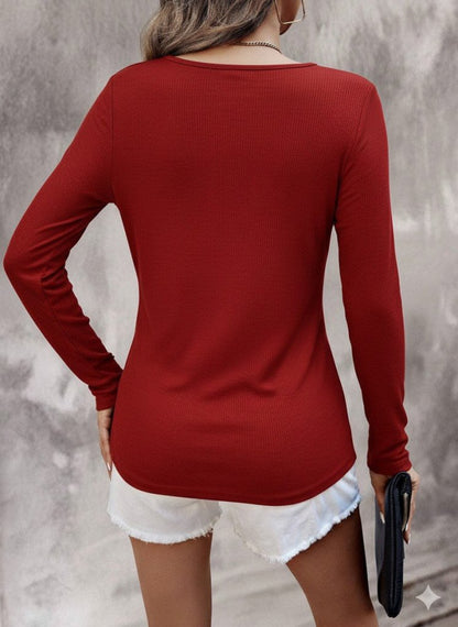 Kadın Uzun Kollu V Yakalı Kaşkorse Bluz