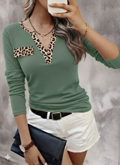 Kadın Uzun Kollu V Yakalı Kaşkorse Bluz