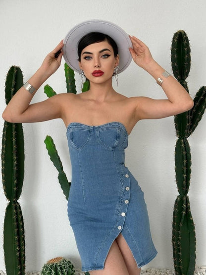 Nerg Düğme Detaylı Elbise