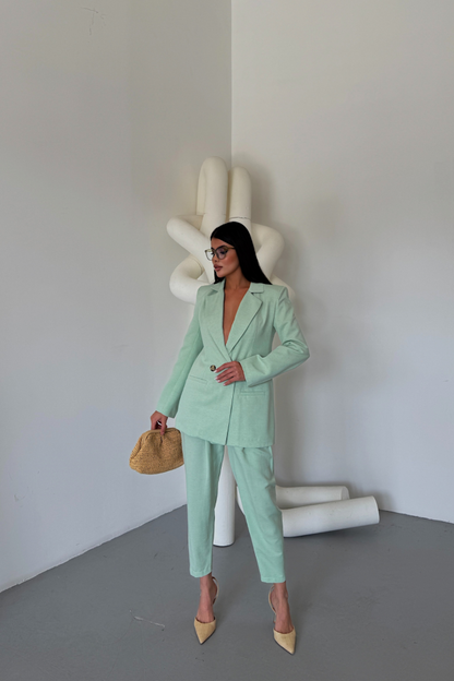 KETEN CEKET - PANTOLON TAKIM - Mint