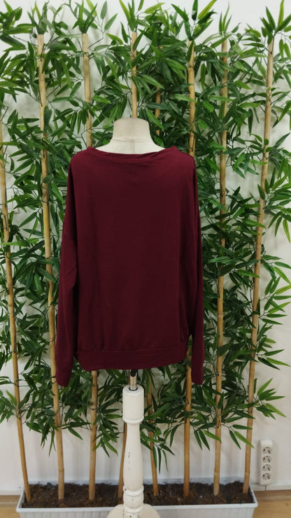 Kadın Uzun Kollu Bisiklet Yaka Viskon Iki Iplik Bluz