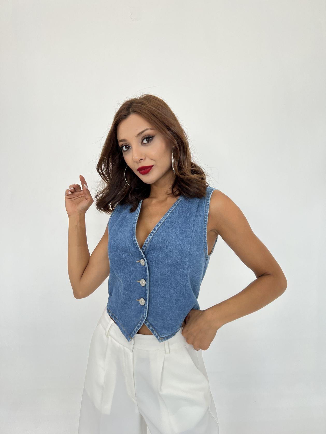 6887 KOT YELEK-MAVİ