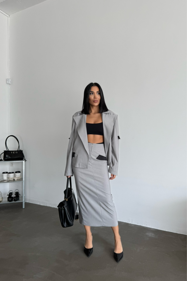 CROP CEKET - ETEK TAKIM - Gri