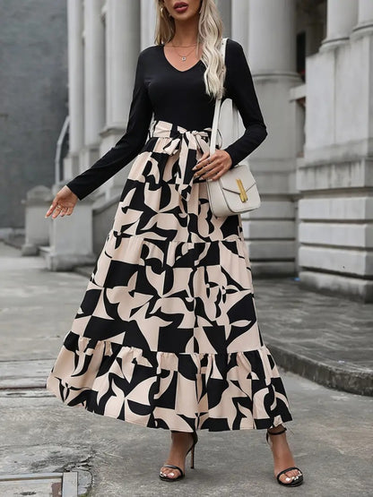 Kadın Uzun Kollu Bisiklet Yaka Uzun Elbise