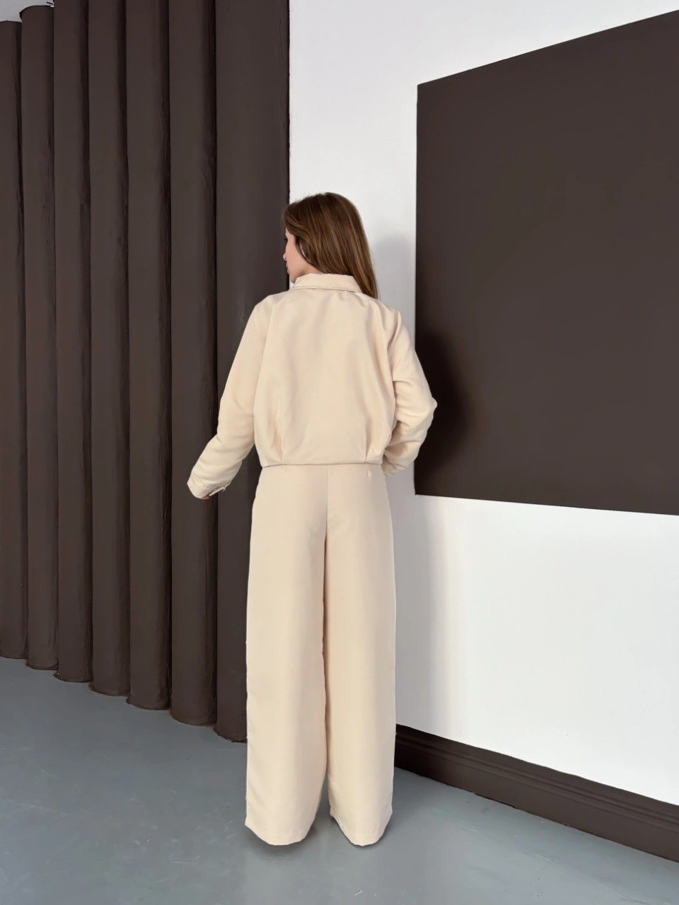 Trenç takım alt üst bej ons