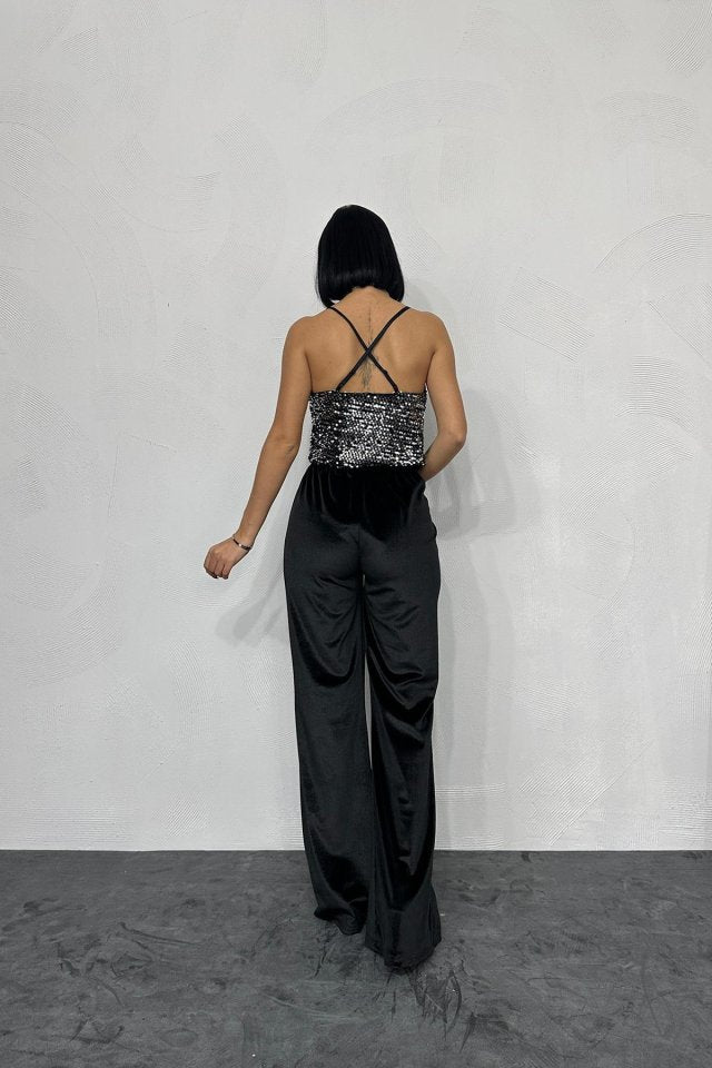 Gümüş Askılı Degaje Bluz