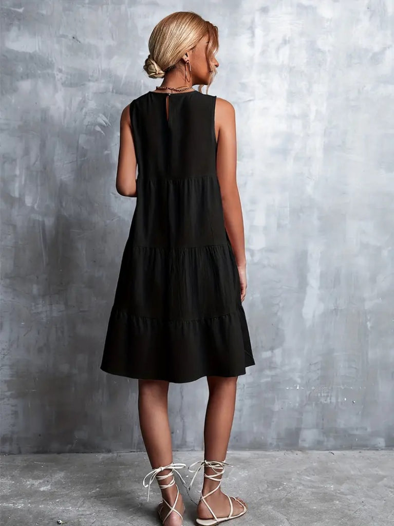 Kadın Sıfır Kol Bisiklet Yaka Aerobin Elbise