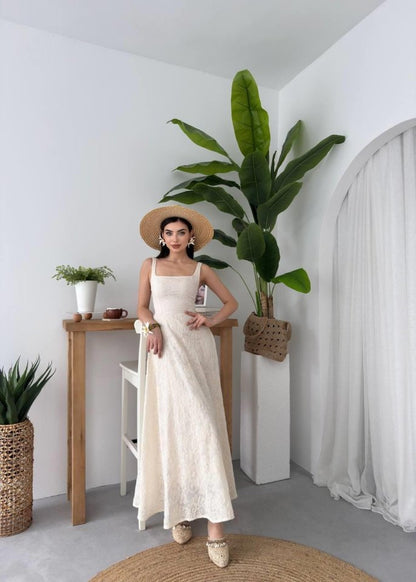 Cuper Çiçek Detaylı Elbise