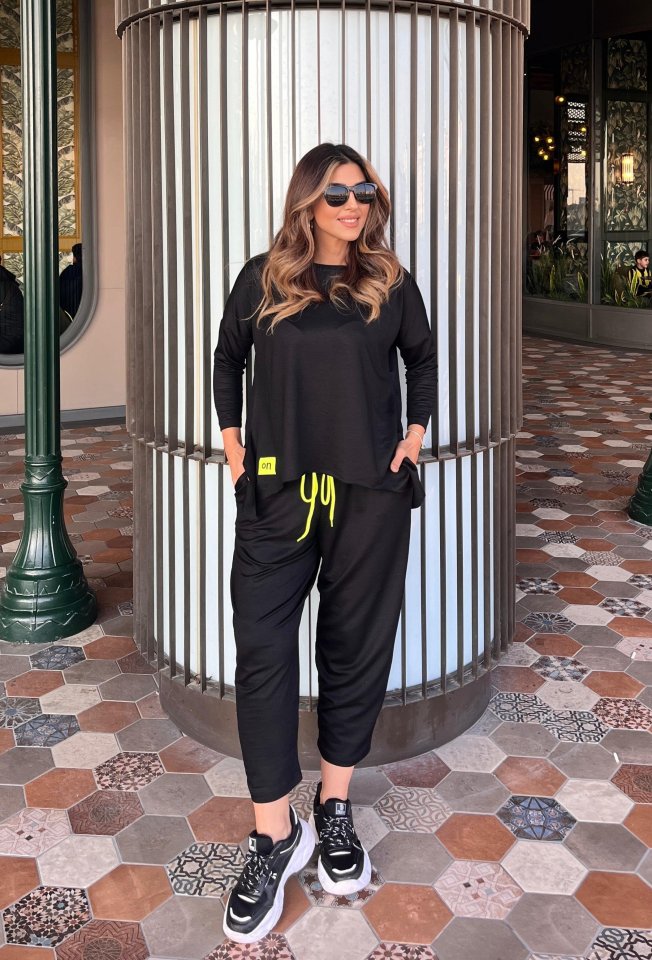 Kadın Iki Iplik Viskon Pamuk Kumaş Arma Detaylı Ikili Takım