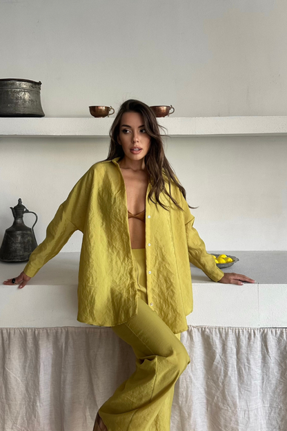 GÖMLEK-PANTOLON TAKIM CUPRA KUMAŞ - Yağ Yeşili