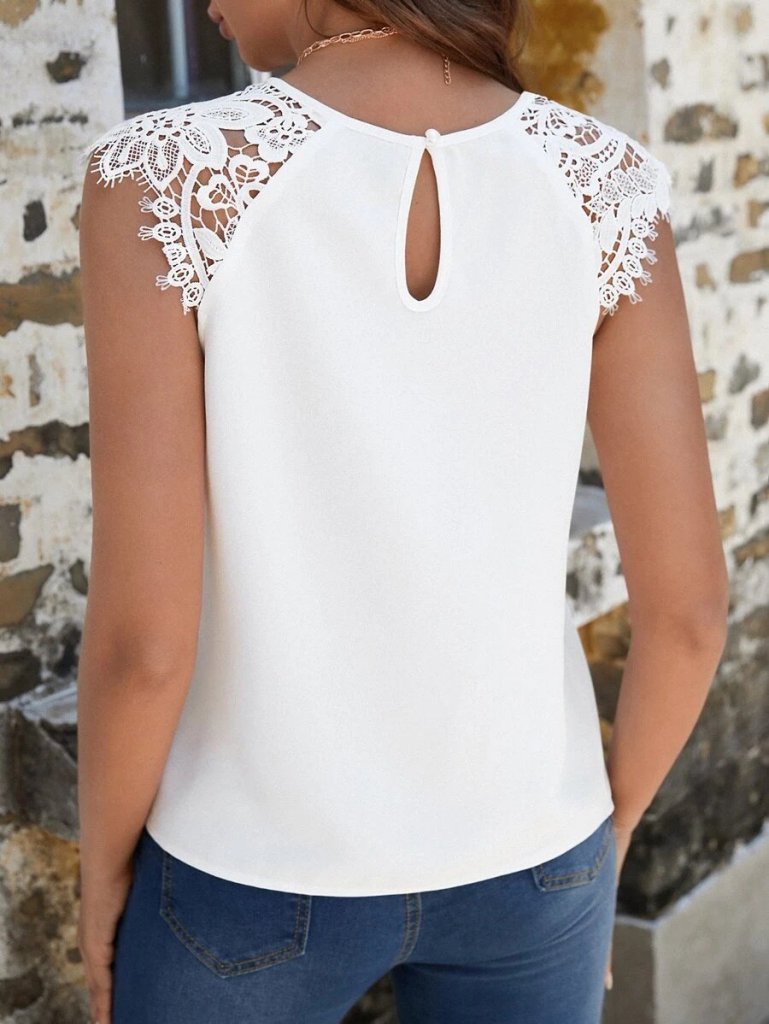 Kadın Kısa Kollu Bisiklet Yaka Ithal Krep Bluz