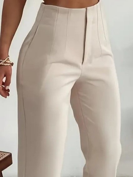 Kadın Yüksek Bel önden Fermuarlı Ithal Krep Pantolon