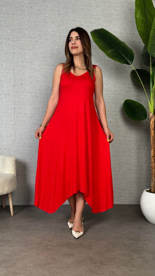 Kadın Omuz Askılı Toka Detay Maxi Boy Elbise