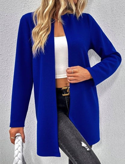 Kadın Uzun Kollu önü Açık Uzun Modal Ceket