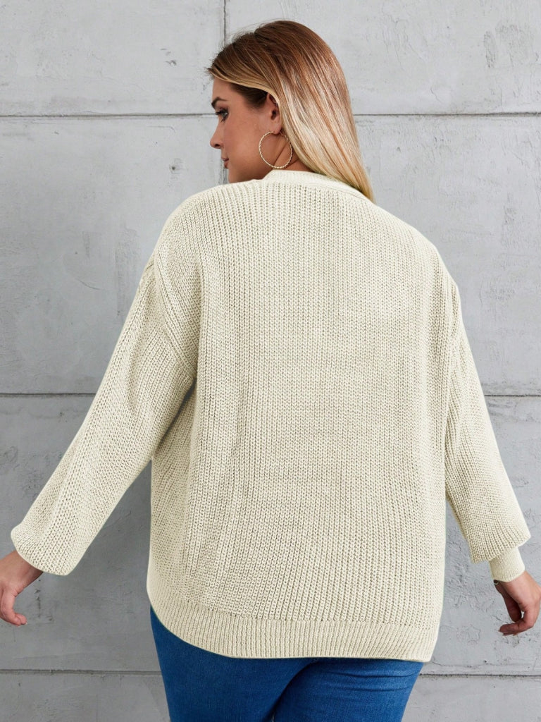 Kadın Beş Düğme Büyük Beden Triko Hırka