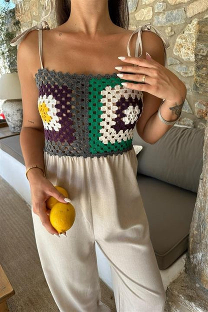 Jasmin Süzüneli Keten Tulum 1280-08