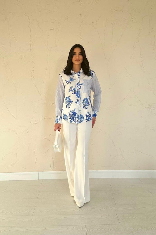 Mavi Garnili Gömlek