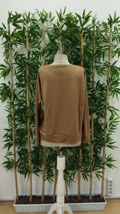 Kadın Uzun Kollu Bisiklet Yaka Desenli Viskon Iki Iplik Bluz