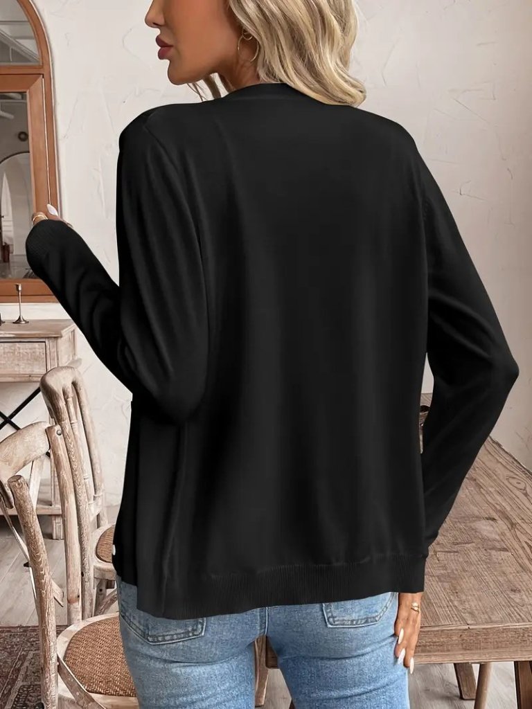 Kadın Uzun Kollu önden Düğmeli Triko Ceket