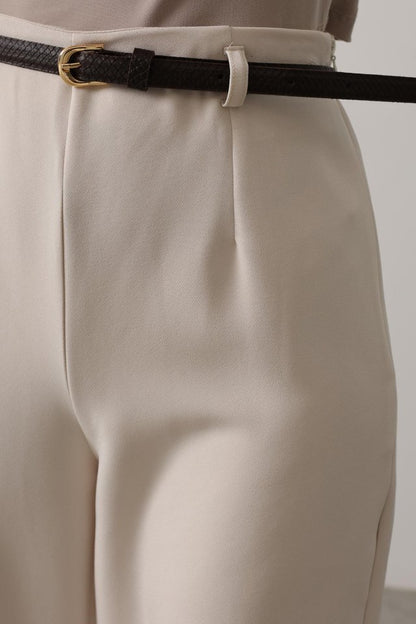 Kemer Pens Detaylı Pantolon - Bej