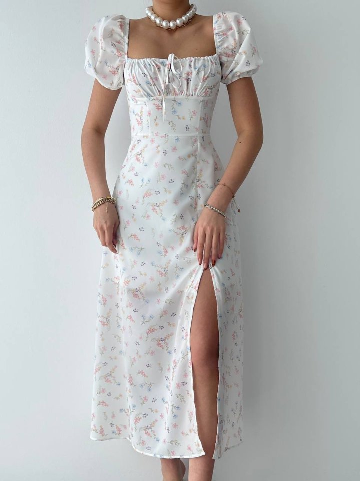 Zeze Balon Kol Elbise