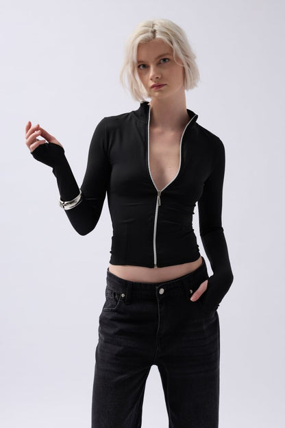 Fermuar Detaylı Bluz