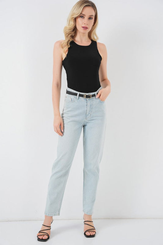 Halter Yaka Çıtçıtlı Body 972 - Siyah