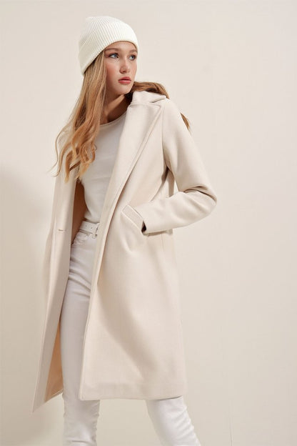 9085 Kaşe Kaban - Ekru