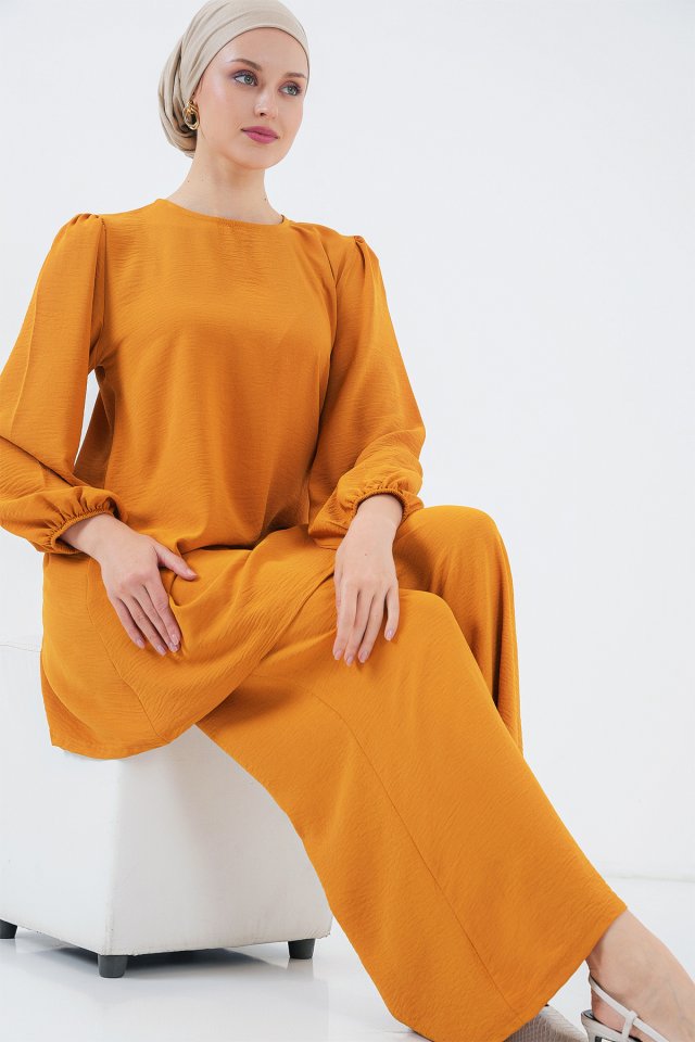Ayrobin Tunik Pantolon Alt Üst Takım 6712 - Hardal