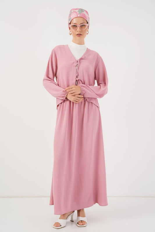 Ayrobin Kimono Etek İkili Takım 8047 - Pembe