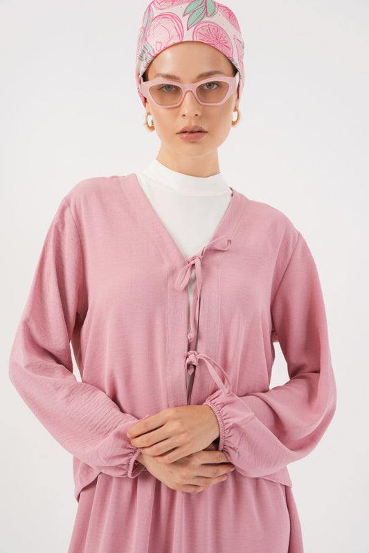 Ayrobin Kimono Etek İkili Takım 8047 - Pembe