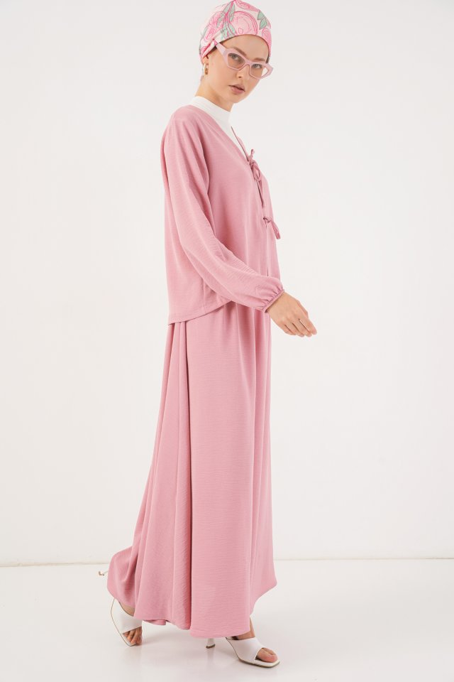 Ayrobin Kimono Etek İkili Takım 8047 - Pembe