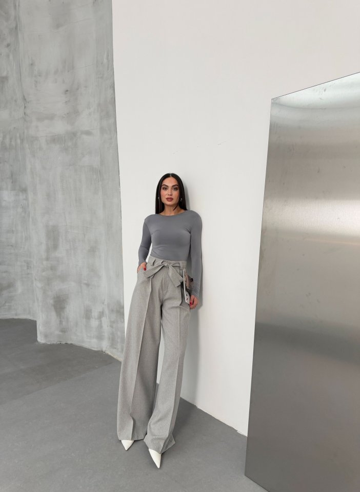 Sante Çi̇zgi̇li̇ Bel Kuşakli Palazzo Pantolon