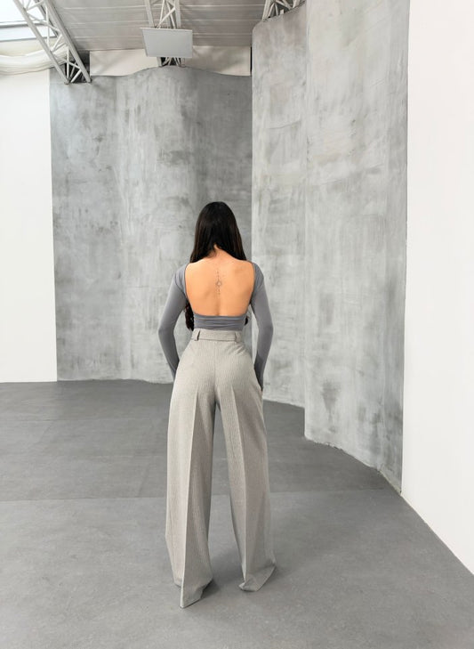 Sante Çi̇zgi̇li̇ Bel Kuşakli Palazzo Pantolon