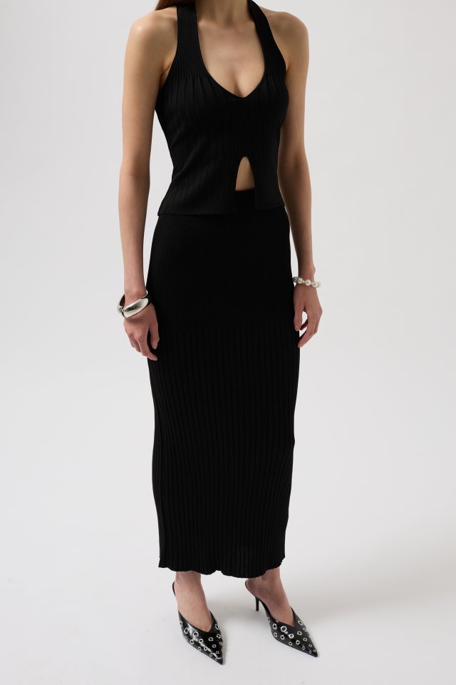 V Detay Dokulu Crop Bluz