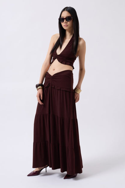 Düğüm Detay Fırfırlı Crop